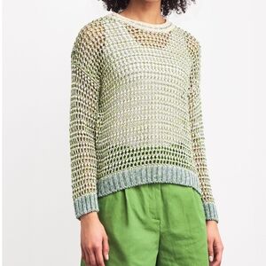 Weekend Max Mara Liuto Open-Knit Linen-Blend Sweater Size S